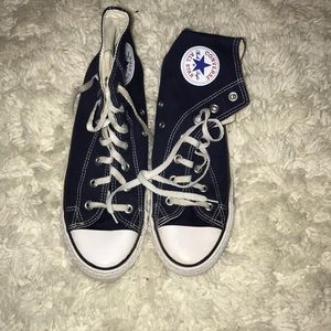 Navy Blue Hightop Converse